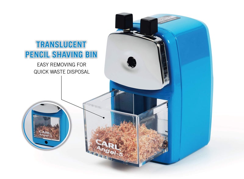 Carl Angel-5 (Black) Heavy-Duty Artist & Teacher Pencil Sharpener â€“ Precision Manual Crank with Auto-Stop, Colored Pencil Compatible, Quiet Operation, Durable Japanese Design. - Image 4